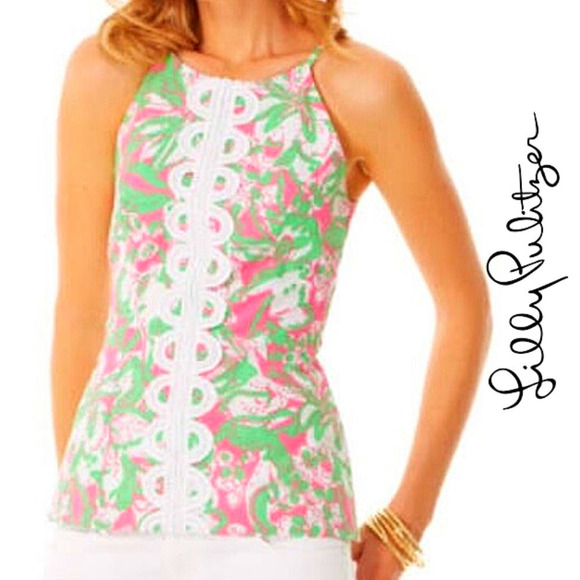 Lilly Pulitzer Annabelle Halter Tank in Forgot My Trunks Print, 0 - Picture 7 of 7